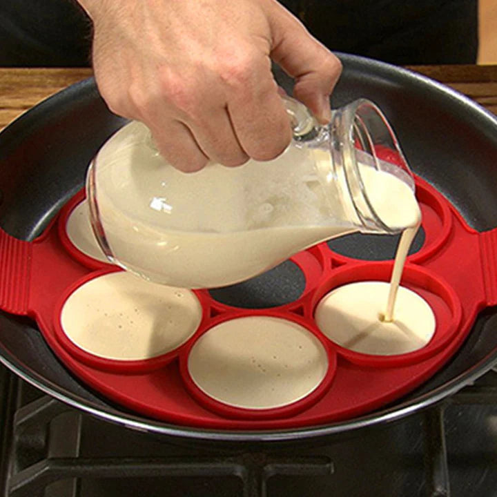 Pancake-Form aus Silikon, 7-in-1 Pfannkuchen-Maker, Antihaft und Hitzebeständig