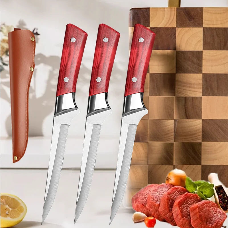 6 Zoll Küchenmesser 2 Stück, Rostfreies Stahl Messer für Fleisch, Obst & Gemüse, Schneiden von Schweinefleisch und Lamm, Küchenbedarf