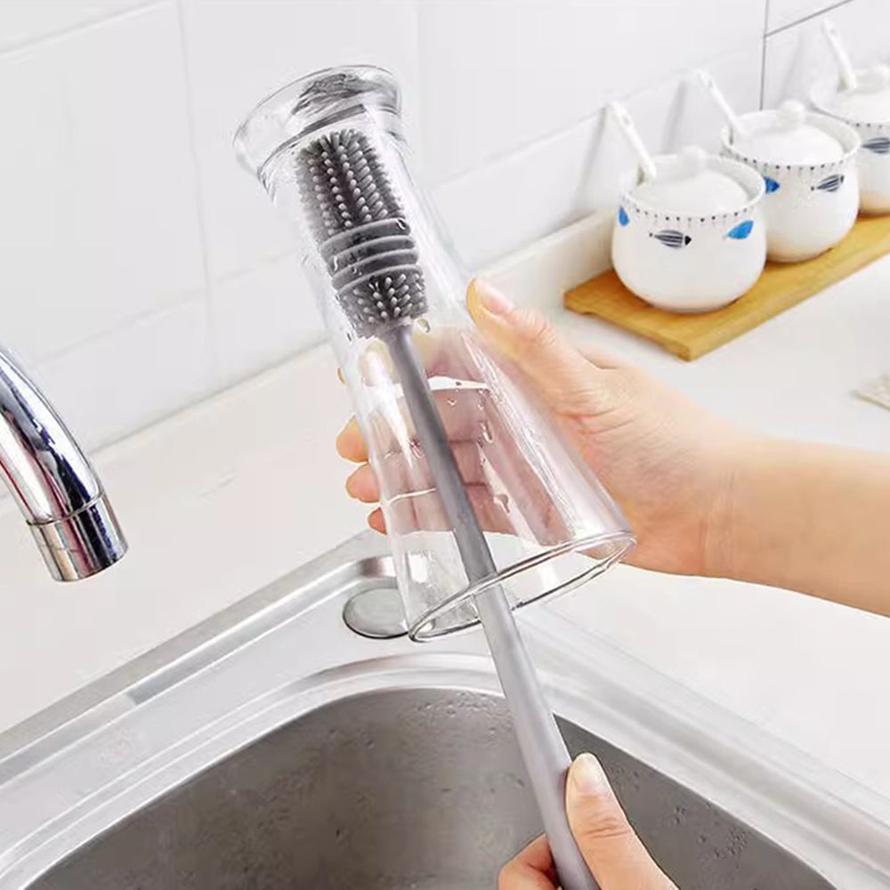 Silikon Flaschenbürste – Lange Reinigungsbürste für Babyflaschen, Gläser und Trinkflaschen
