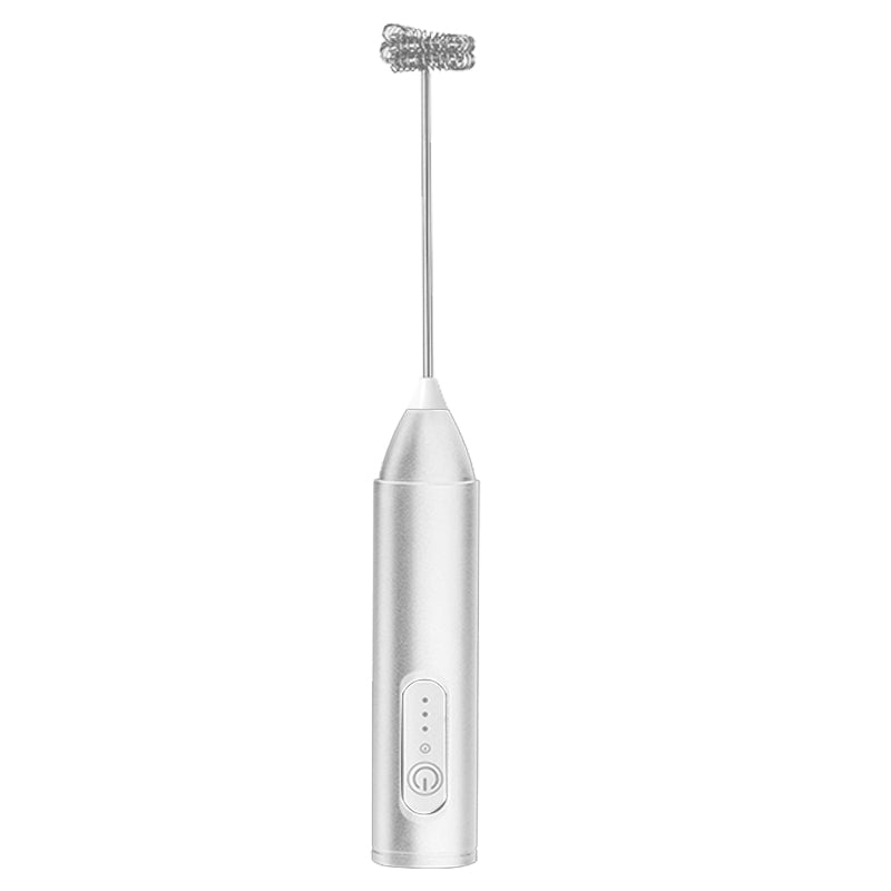 Kabelloser Milchaufschäumer Elektrisch, Type-C Handmixer, Mini Edelstahl Kaffeeschäumer für Cappuccino und Creme