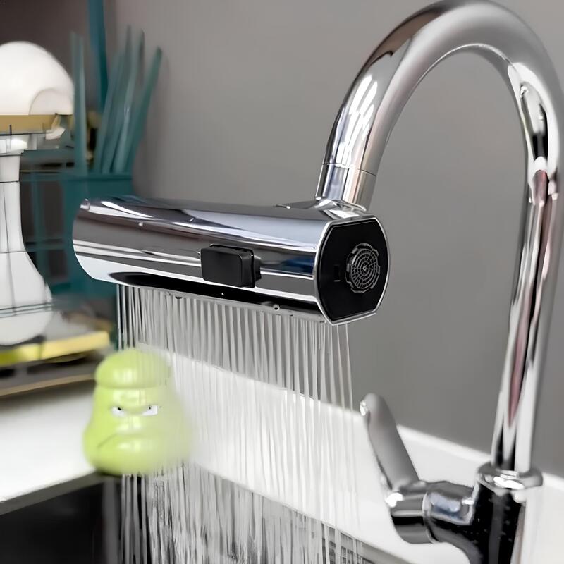 Wasserfall Küchenarmatur, Vertikal- und Horizontalmodus, Chrom, Einfach zu installieren