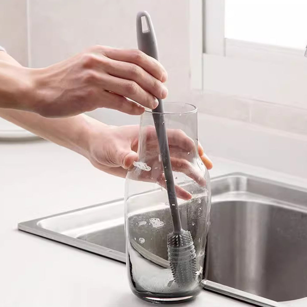 Silikon Flaschenbürste – Lange Reinigungsbürste für Babyflaschen, Gläser und Trinkflaschen