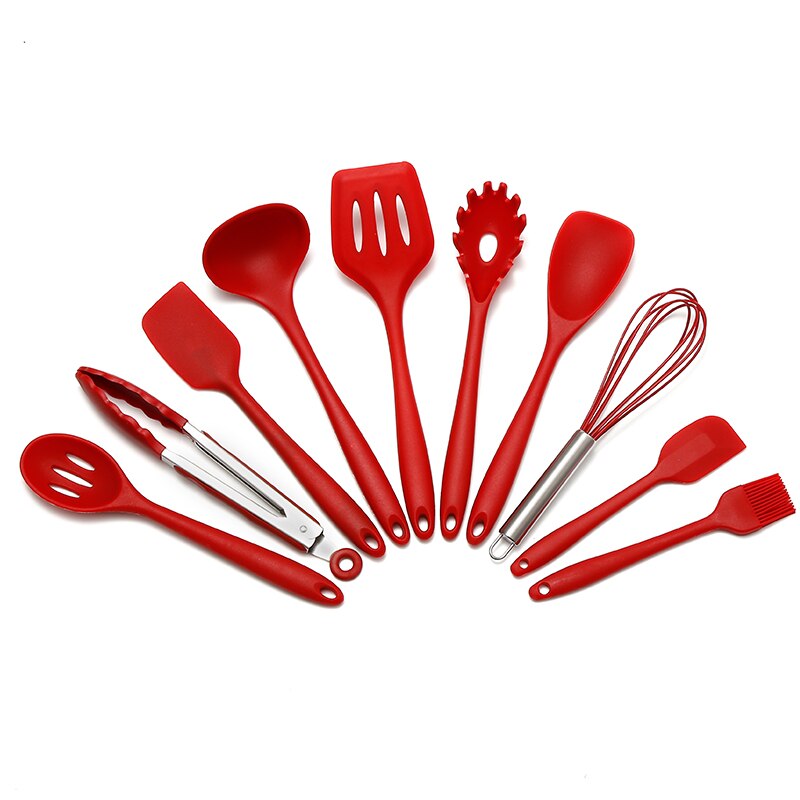 10-teiliges Silikon Küchenutensilien Set, Hitzebeständig, BPA-frei, Antihaft, Langlebig, Spülmaschinenfest