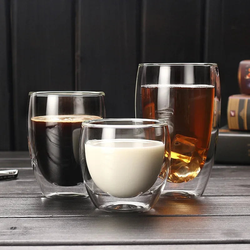 Glasbecher, Doppelwandige Gläser, Hitzebeständig
