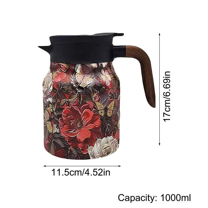 Vintage Teekanne aus Edelstahl – 1000ml, tropffrei