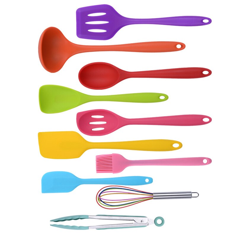 10-teiliges Silikon Küchenutensilien Set, Hitzebeständig, BPA-frei, Antihaft, Langlebig, Spülmaschinenfest