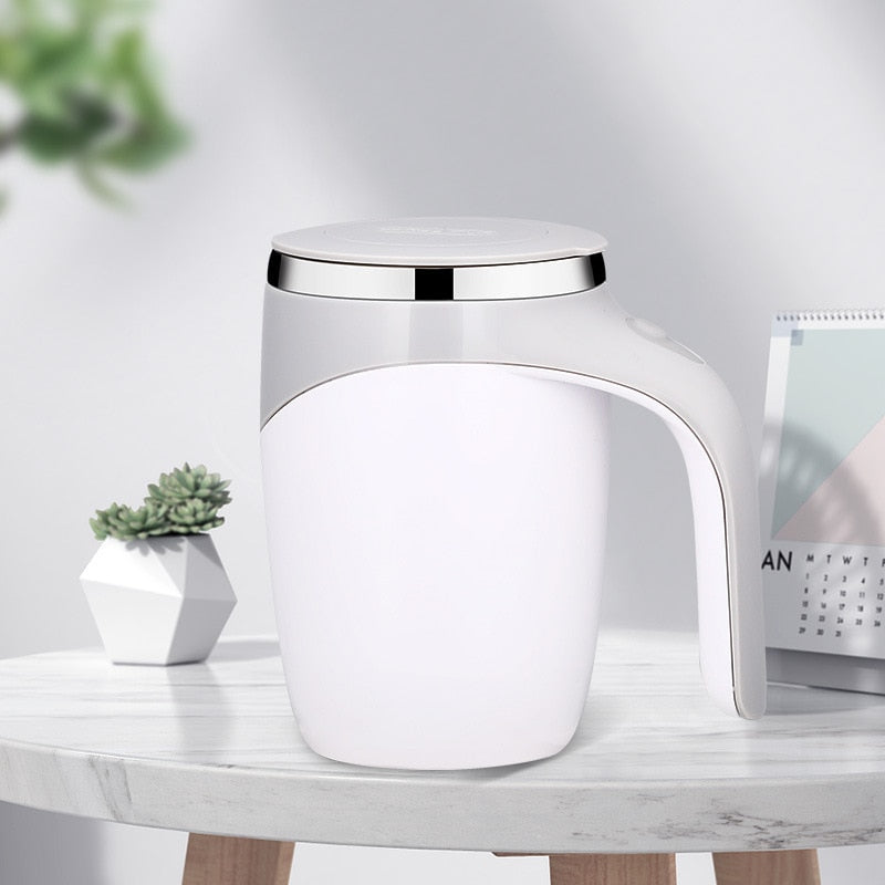 Automatischer Rührbecher – Selbstumrührender Edelstahl-Becher, 400 ml, Ideal für Kaffee und Proteinshakes