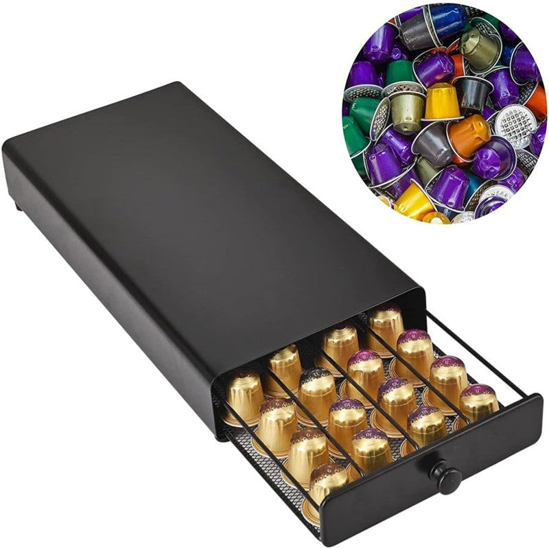 Kaffeekapselhalter für 40 Nespresso Pods, Schubladenorganizer für Kapseln, Aufbewahrungssystem für Küche