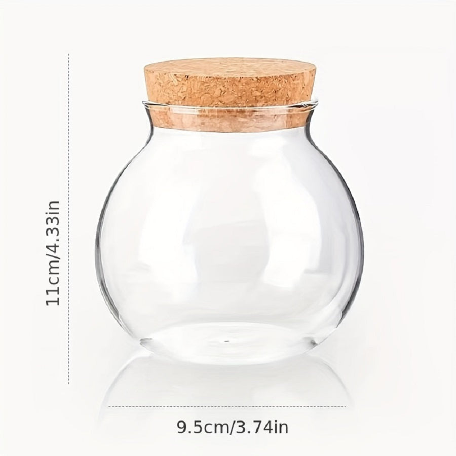 Multifunktionale Aufbewahrungsbox mit Holzdeckel – Runde Glasbehälter für Kaffee, Tee, Zucker, Mehl, Nüsse – Küchen Organizer