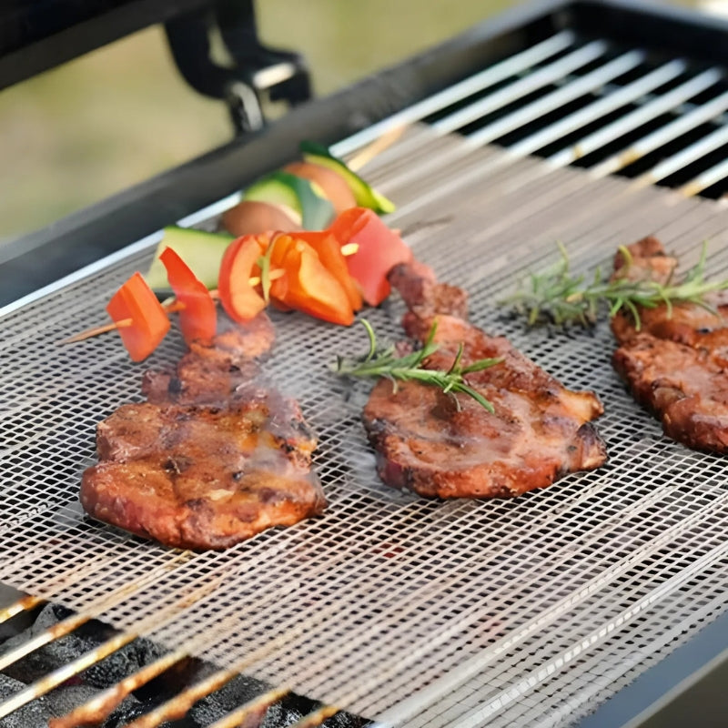 Antihaft-Grillmatte aus Mesh – Wiederverwendbar, Hitzebeständig bis 371°C, Set mit 5 Stück
