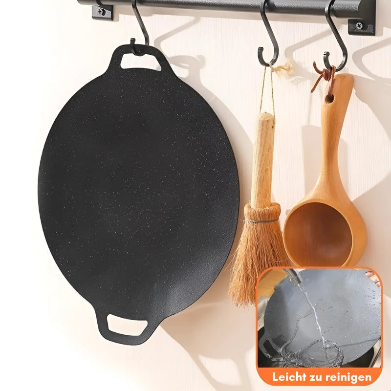 Koreanische Antihaft-Grillpfanne mit Medizinischer Steinbeschichtung – Für Gas & Induktion, 30-36 cm