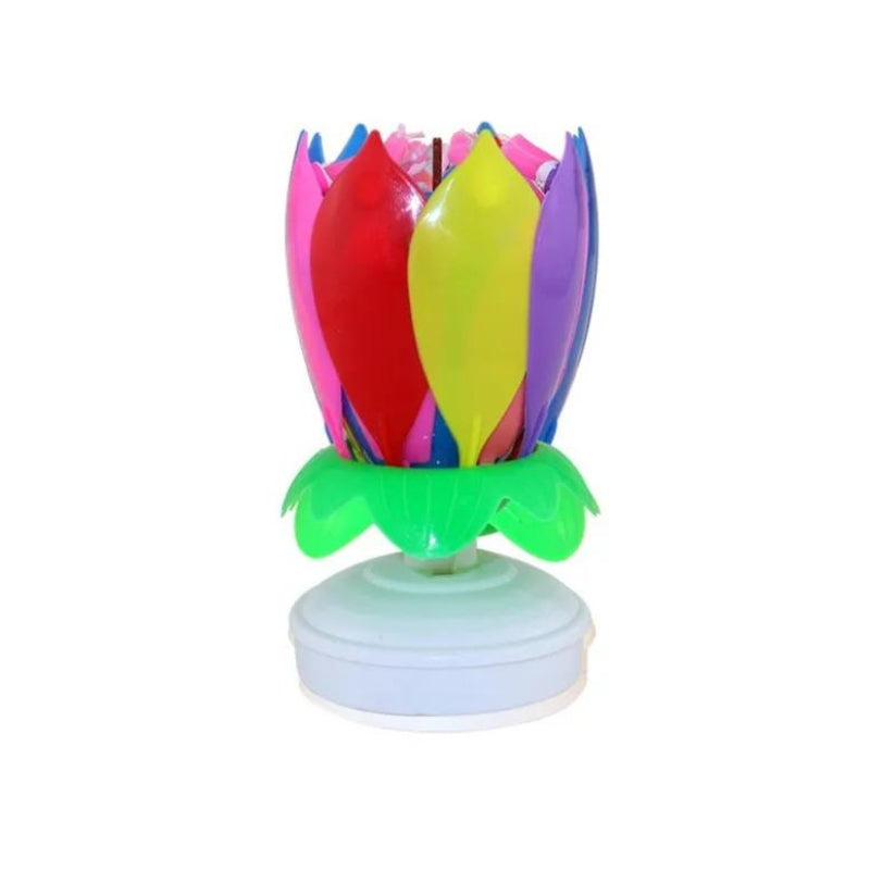 Set of 3 rotierende Lotus-Musikkerzen für Geburtstags- & Partydekoration – Magische Kerze mit Musik, Ideal für Feiern