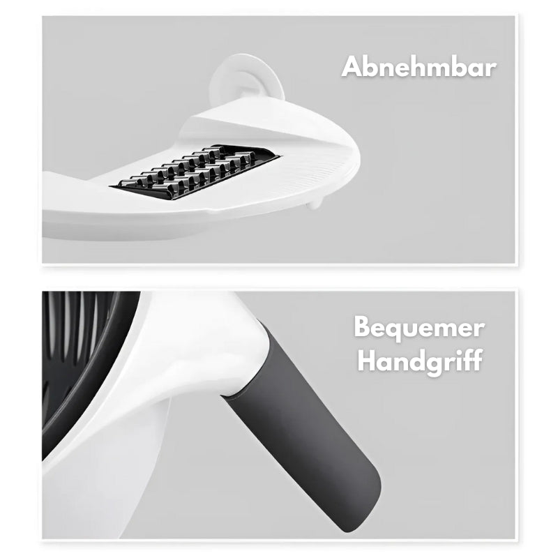 2-in-1 Gemüseschneider & Sieb, Multifunktionales Küchengerät für schnelles Schneiden, Hacken und Abtropfen von Gemüse und Obst