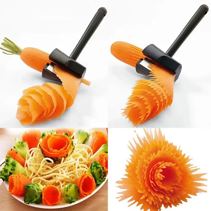 Innovativer Spiral-Gemüseschneider, Multifunktional, Edelstahlklinge, Kompakt für Karotten, Gurken, Zucchini und mehr