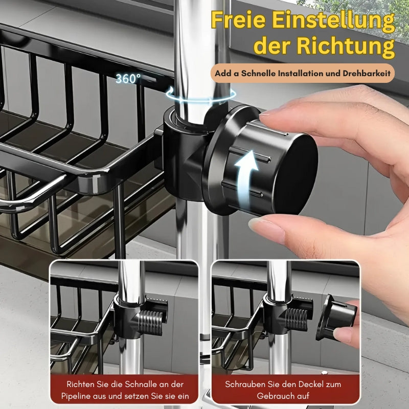 Langlebiger Hängeschwammhalter für Spülbecken – Rostfreier Aluminium Aufbewahrungshalter