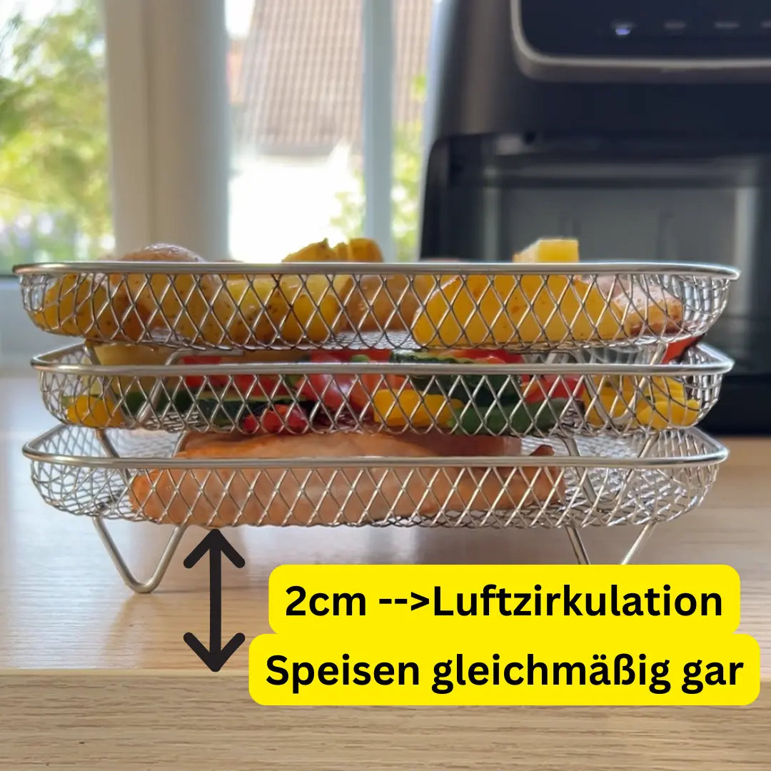 Stapelbare Körbe für Heißluftfritteusen – Mehr Platz, Perfekte Garergebnisse Mivoza Deutschland