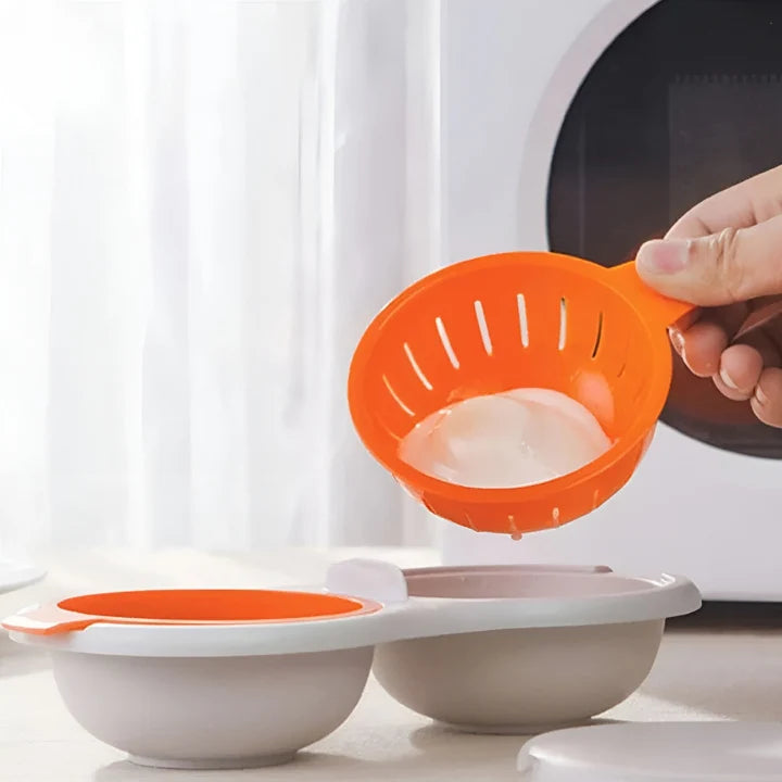 Ei-Pocher für Mikrowelle – BPA-freier Kunststoff, für 2 Eier – Küchenzubehör für schnelles Frühstück