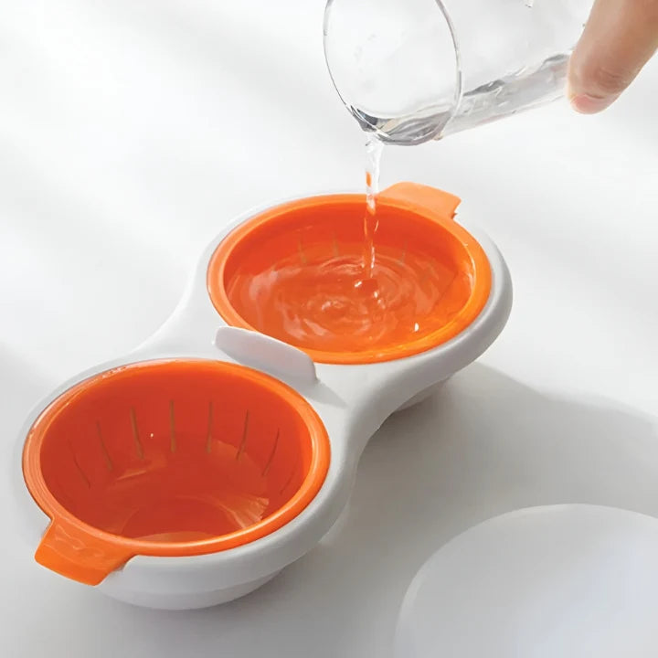 Ei-Pocher für Mikrowelle – BPA-freier Kunststoff, für 2 Eier – Küchenzubehör für schnelles Frühstück