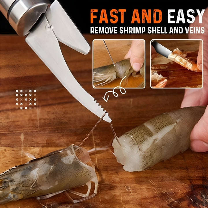 5 in 1 multifunktionales Krabbenschnur-Fischmaul-Messer – Garnelen, Fisch und Meeresfrüchte Zubereitung