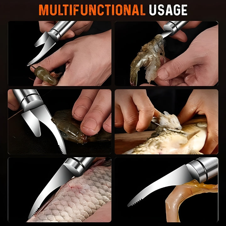 5 in 1 multifunktionales Krabbenschnur-Fischmaul-Messer – Garnelen, Fisch und Meeresfrüchte Zubereitung