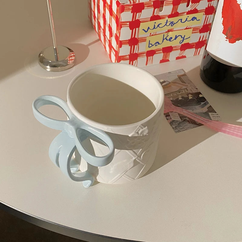Keramik Tasse mit Schleifenhenkel – 300ml – Elegantes Design für Kaffee & Tee