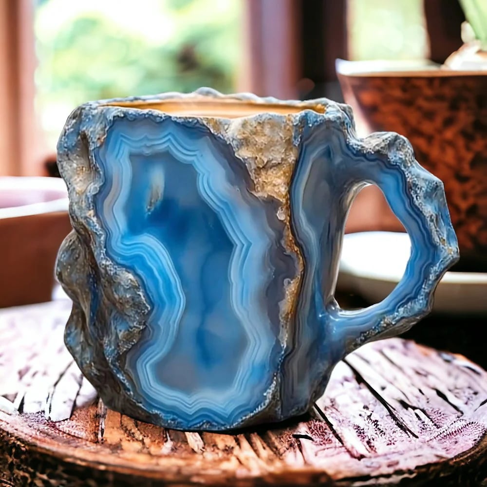 Mineral-Kristall-Kaffeetassen 350–450 ml – Handgefertigt, Spülmaschinengeeignet