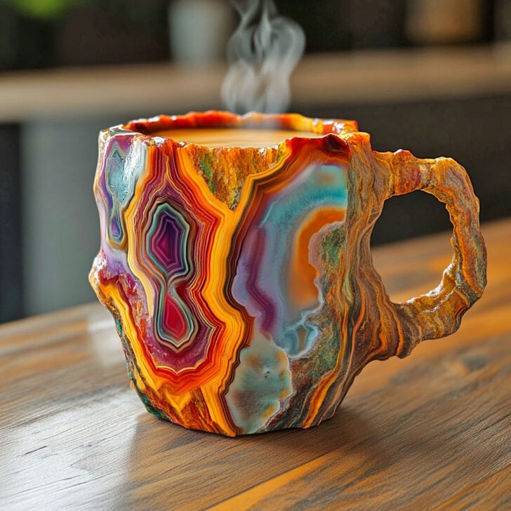 Mineral-Kristall-Kaffeetassen 350–450 ml – Handgefertigt, Spülmaschinengeeignet