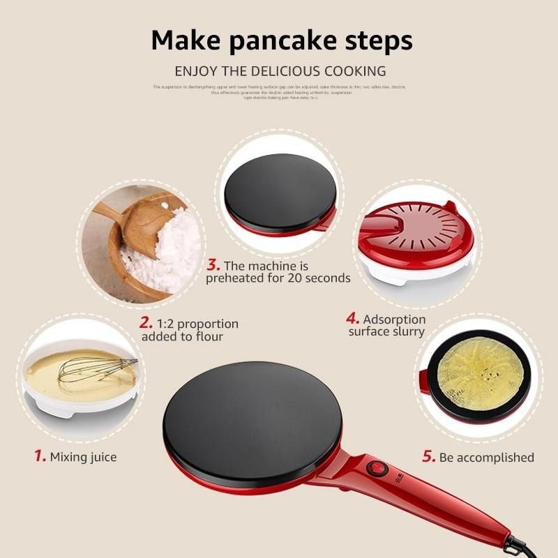 Elektrischer Crepe Maker, Antihaft Crepe Macher für einfache Zubereitung, tragbar, 220V