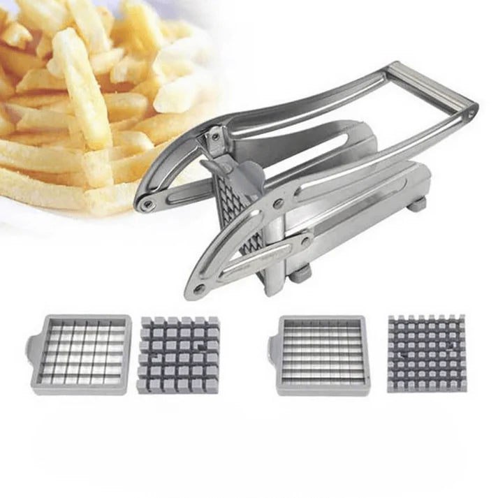 Edelstahl Kartoffelschneider, Gemüseschneider für einfache Zubereitung von Pommes und Gemüse