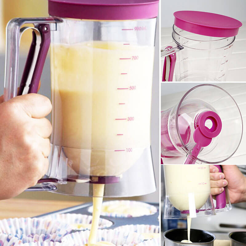 Teig Spender – Präziser Teigspender für Kekse, Muffins und Gebäck – Ergonomisch und Saubere Dosierung – 900ml
