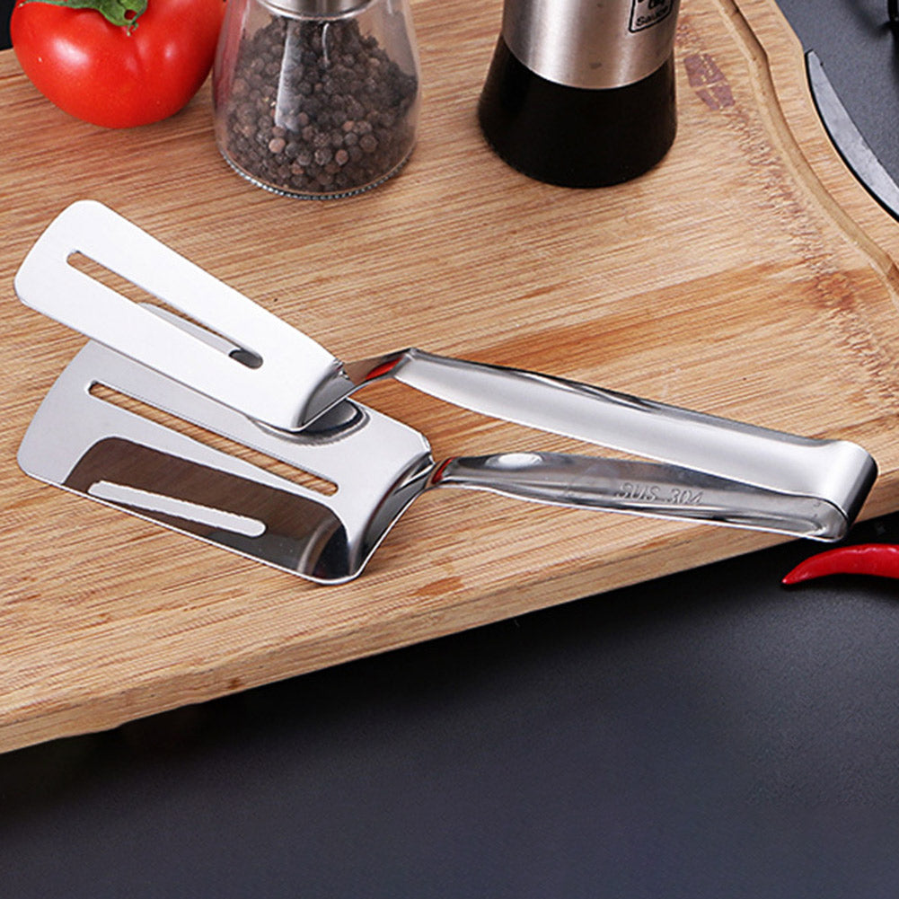 Grillklemme aus rostfreiem Stahl – 3-in-1 Küchenzange, Flipper und Schaber