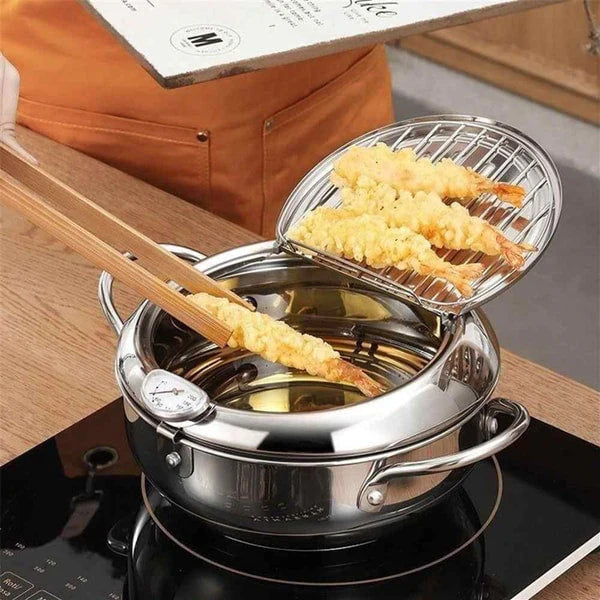 Antihaft-Frittiergerät für perfekt knuspriges Hähnchen und Pommes ohne Sauerei