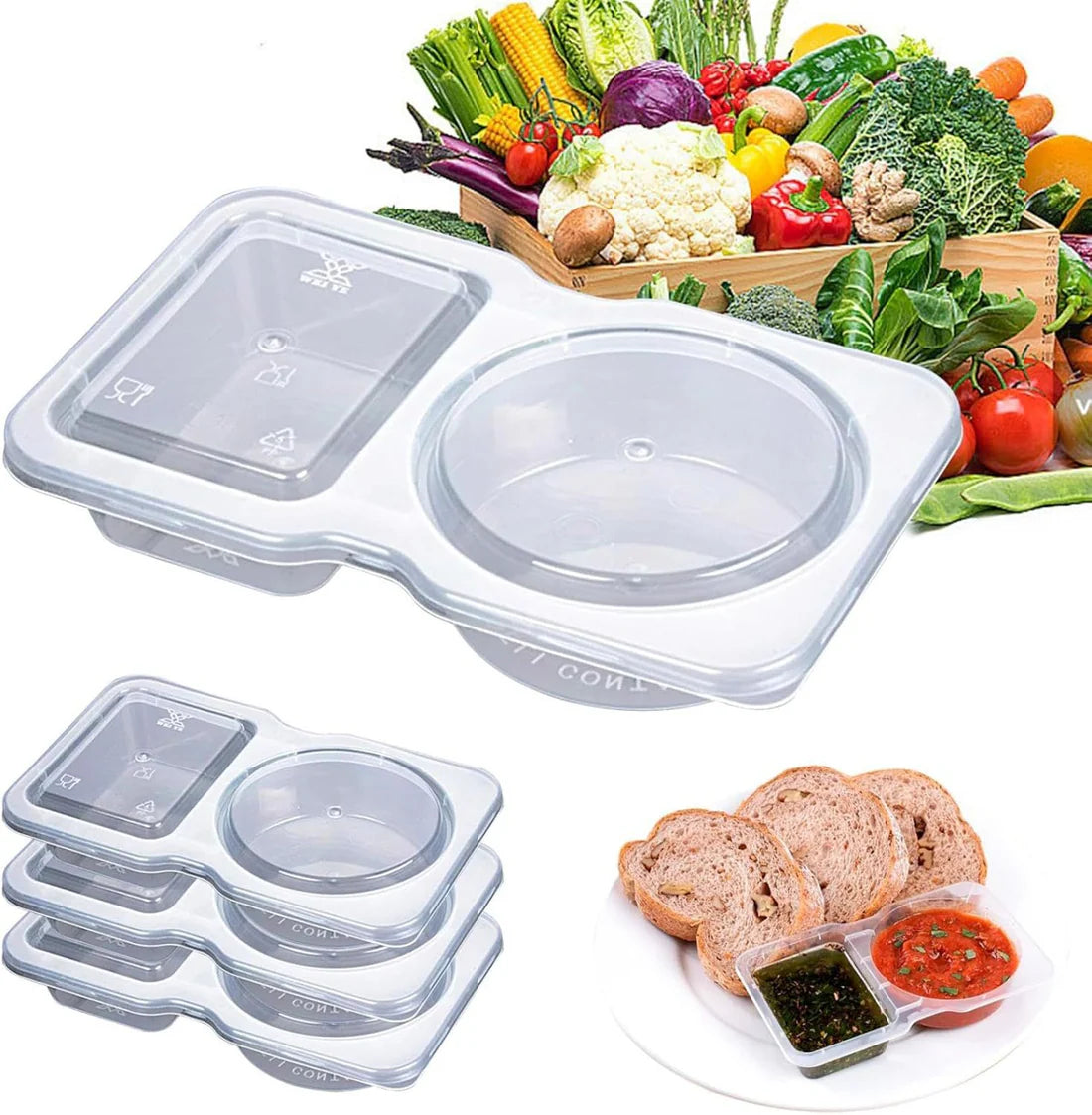 20er Set wiederverwendbare Snackboxen – auslaufsicher & BPA-frei – ideal für Meal Prep