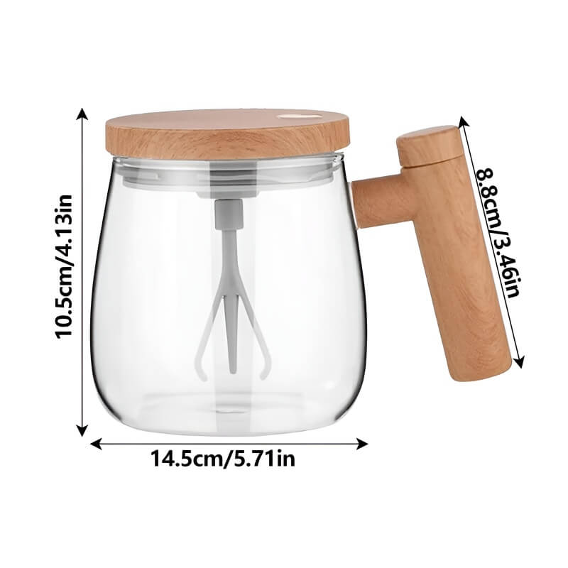 Elektrischer Mixbecher, selbstumrührend, 400ml, Borosilikatglas, für Getränke, Proteinshakes, heiße Schokolade
