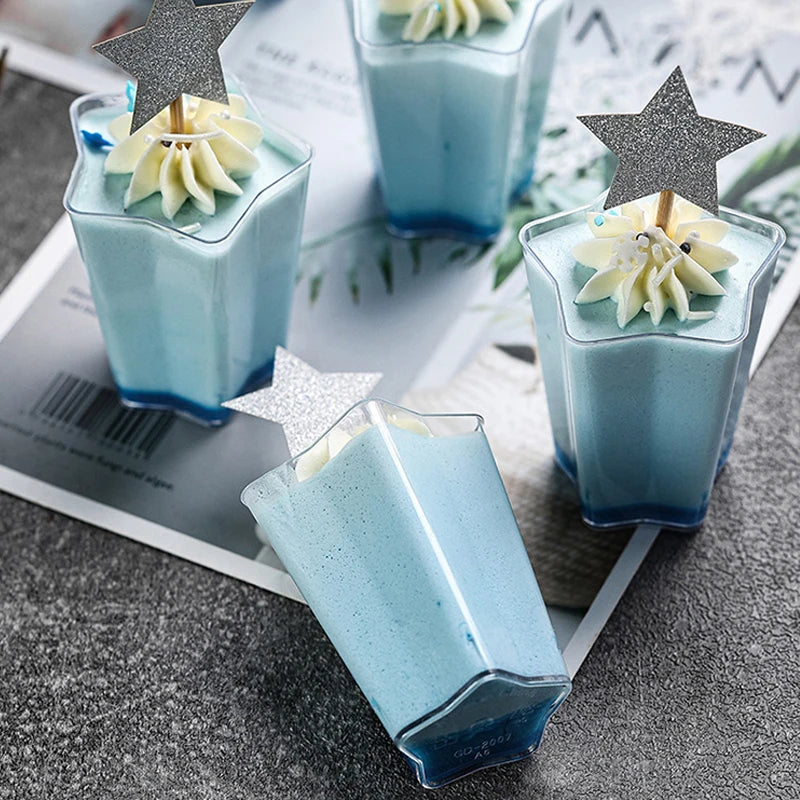 Dessertbecher | Fünfeckig | Auslaufsicher garantiert | Kunststoff