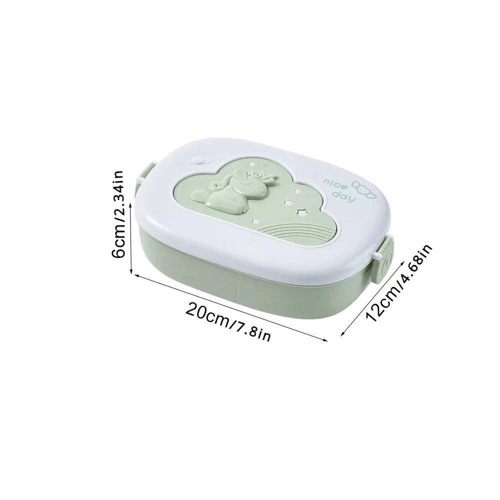 Bento Lunchbox für Kinder – 3 Fächer, Mikrowellengeeignet, Auslaufsicher, 12x20x6 cm