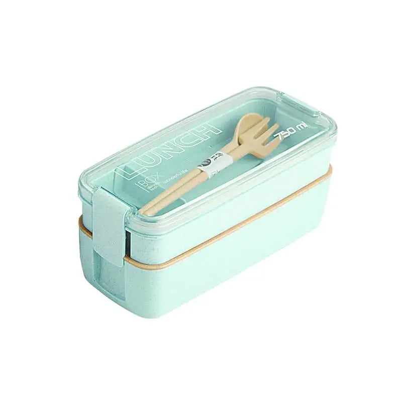 750ml Bento Lunchbox aus Weizenstroh – 2-lagig, Mikrowellengeeignet, Umweltfreundlich