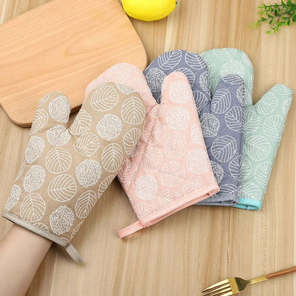 2 Stück Hitzebeständige Ofenhandschuhe Anti-Verbrühung, 13x26 cm, Bedruckt für Küche und Backofen