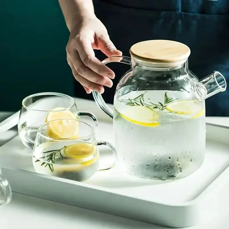 Teekanne aus Borosilikatglas – Hitzebeständig & klar, ideal für Tee & Kaffee