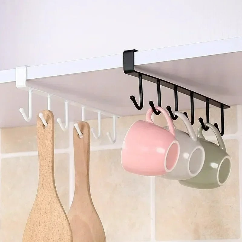6er Küchenhaken für Kaffeetassen – Platzsparender Organizer für Schrank, Kunststoff, 16,5 x 7,5 x 3 cm