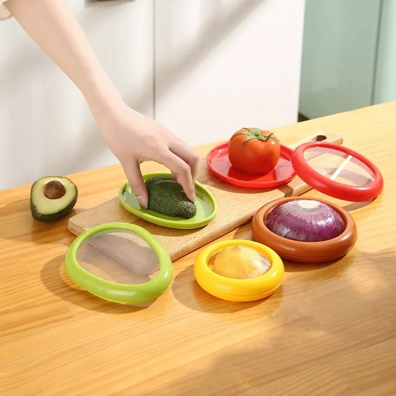 Aufbewahrungsbox für Obst und Gemüse – Frischhaltebox für Avocado, Zitrone, Tomate und Zwiebel – Küchenzubehör