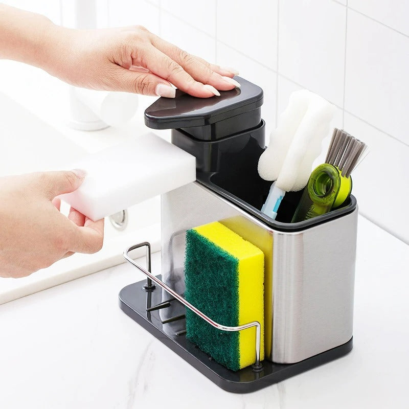 3-in-1 Edelstahl Regal – Multifunktionaler Küchenorganizer für Geschirr, Keine Montage nötig