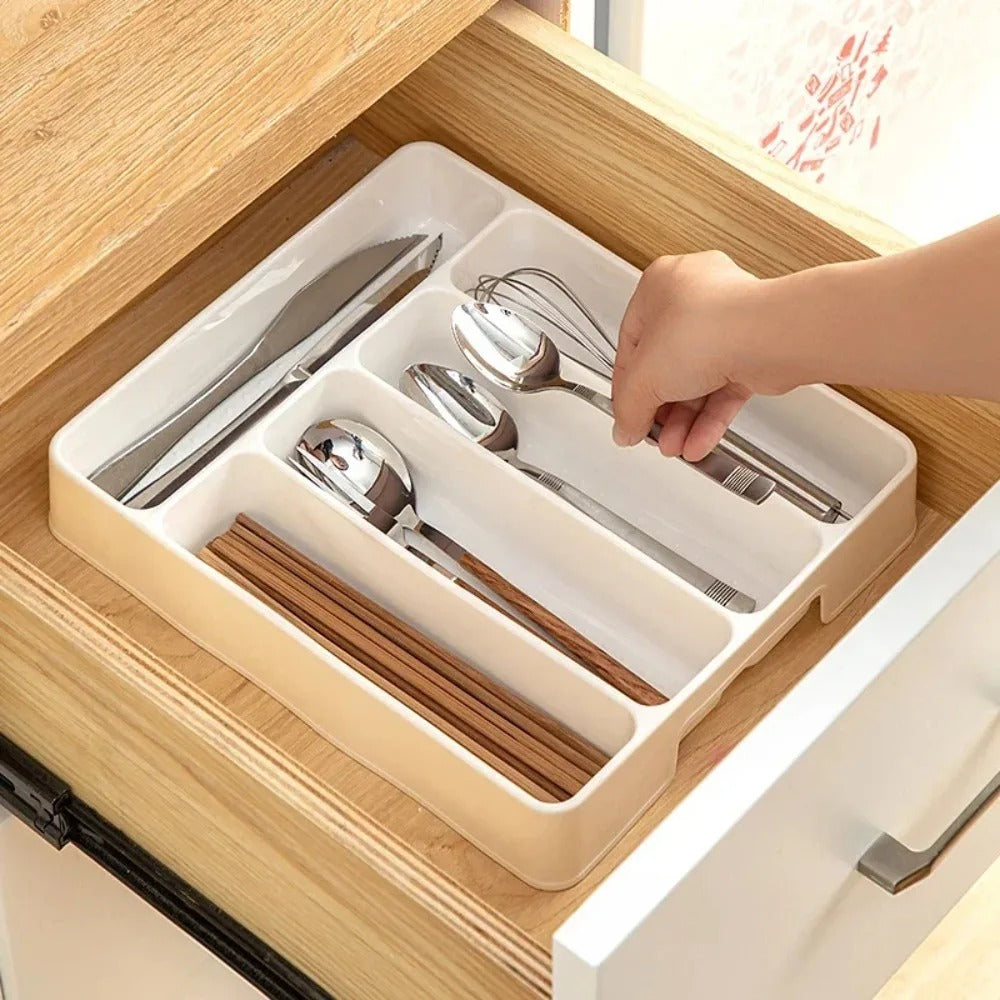 Besteck Organizer mit 4/5 Fächern – Praktische Lade Divider für Besteck und Küchenutensilien, Leicht zu Reinigen