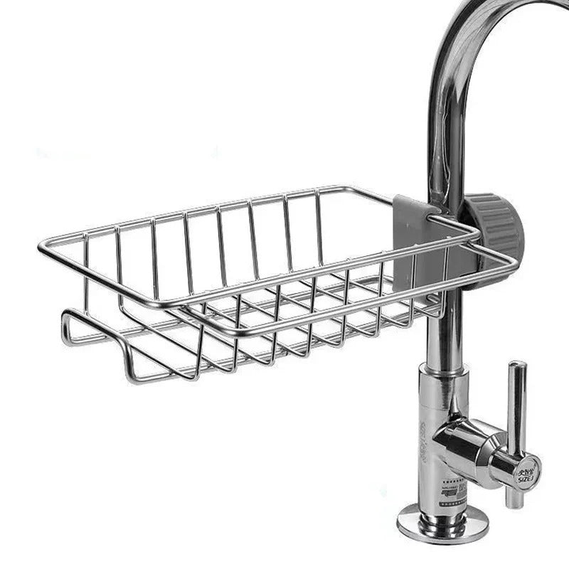 Stainless Steel Spülbecken Organizer – Ablage für Schwämme, Seife & Handtücher, Verstellbar, Rostfrei