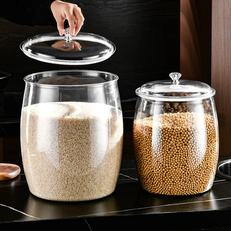 Aufbewahrungsbehälter aus Kunststoff für Mehl & Snacks – Luftecht, Transparent, Hitzebeständig, 2.2/3.8/6.5L