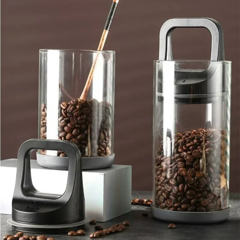 Vakuumversiegelter Kaffeebehälter mit Ventil – Feuchtigkeitsbeständige Aufbewahrung für Frische Bohnen – Klein oder Groß