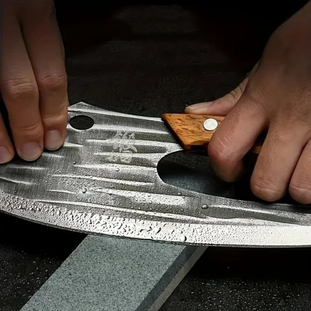 Vielseitiges Edelstahl Küchenmesser für Fisch und Fleisch, Holzgriff, Arbeitsersparnis