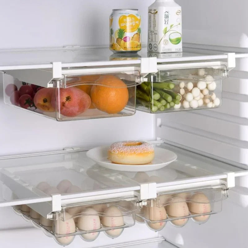 Kühlschrank-Schubladen-Aufbewahrungsbox – Transparente Aufbewahrungsbox für Kühlschrank, ABS+PET, 450g