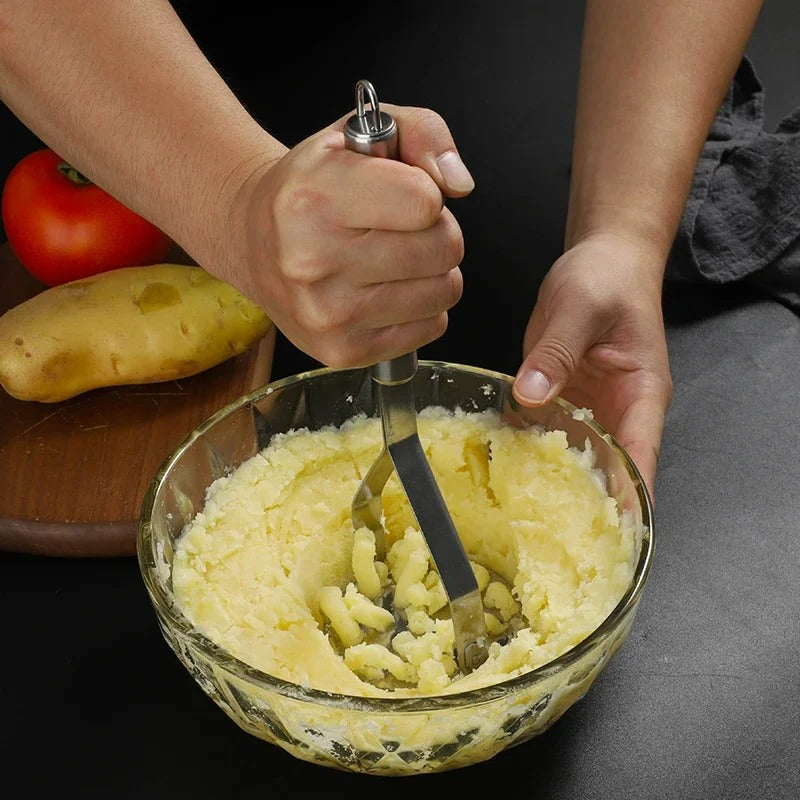 Edelstahl Kartoffelstampfer, Universal Gemüsestampfer für Aardappelpuree und mehr, Ergonomisch und Spülmaschinenfest