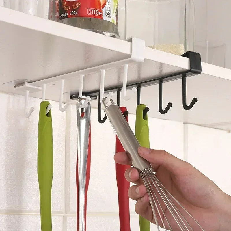 6er Küchenhaken für Kaffeetassen – Platzsparender Organizer für Schrank, Kunststoff, 16,5 x 7,5 x 3 cm